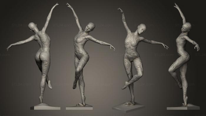 Статуэтки девушки (Балерина в стиле Деко, STKGL_0083) 3D модель для ЧПУ станка